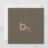 Baby a in B Belly Pink Whimsical Baby shower Kaart (Achterkant)