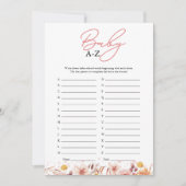 Baby A-Z Game Herfst Baby shower Kaart (Voorkant)