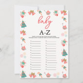 Baby A-Z Game Kerst Baby shower Kaart (Voorkant)