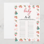 Baby A-Z Game Kerst Baby shower Kaart (Voorkant / Achterkant)