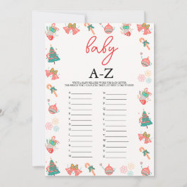 Baby A-Z Game Kerst Baby shower Kaart