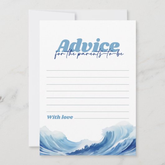Baby Aan boord Baby shower Advies Kaart (Voorkant)