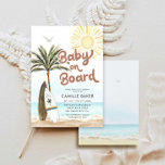 Baby aan boord Baby shower Kaart<br><div class="desc">Baby op de strandachtige uitnodiging aan boord van Boho zal de toon zetten voor een leuk en ontspannen baby shower. De uitnodiging omvat een speelse surfactie, ideaal voor een viering van de oceaan. Het meeste schrijven is editable - klik "aanpassen verder"knoop om uit te geven. Overeenkomende items in ons Cava-ontwerp...</div>