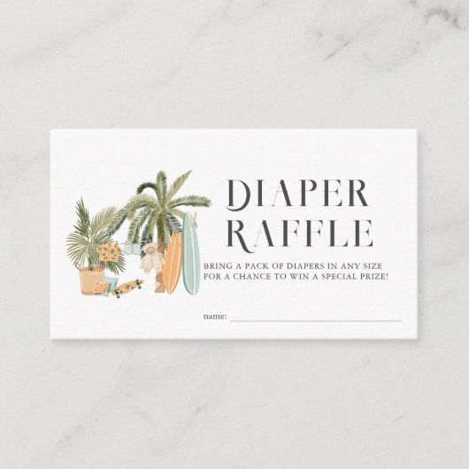 Baby aan boord Baby shower Luier Raffle Ticket Informatiekaartje (Voorkant)