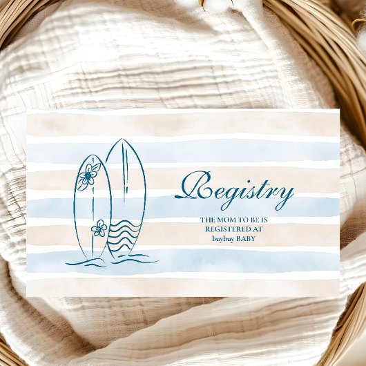 Baby aan boord Baby shower register Informatiekaartje