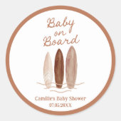 Baby aan boord Baby shower Ronde Sticker (Voorkant)