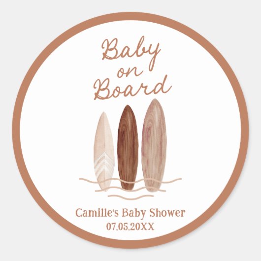 Baby aan boord Baby shower Ronde Sticker (Voorkant)
