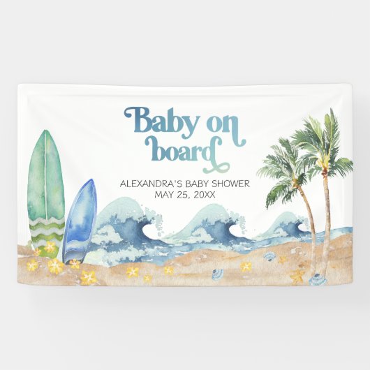 Baby aan boord Baby shower Spandoek (Horizontaal)