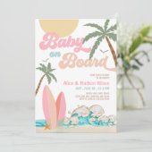 Baby aan boord Baby shower Sprinkle Surfing Shower Kaart (Staand voorkant)