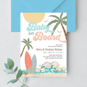 Baby aan boord Baby Shower Strooi Surfing Shower Kaart