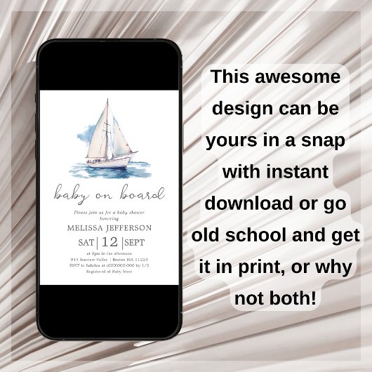 Baby aan boord Baby shower uitnodiging