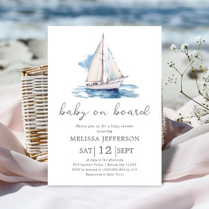 Baby aan boord Baby shower uitnodiging
