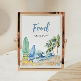 Baby aan boord Beach Baby shower Eten Poster