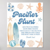 Baby aan boord Beach Baby shower Pacifier Hunt Gam Poster (Voorkant)