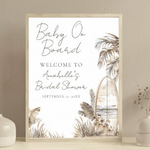 Baby aan boord Beach Baby shower welkomstbord Poster