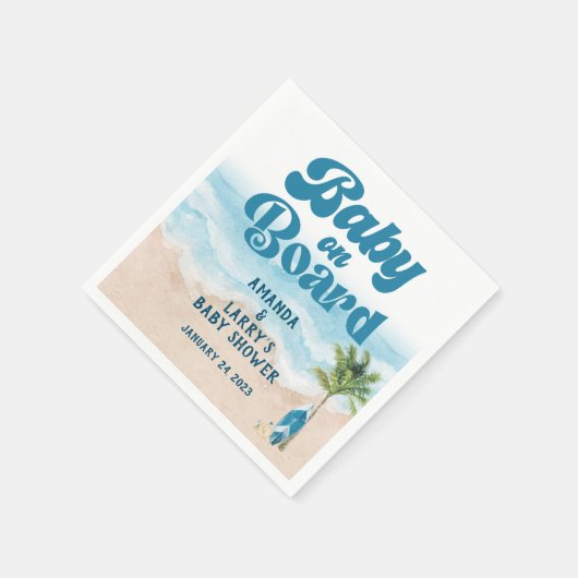 Baby aan boord Beach Boy Baby shower Servet (Hoek)
