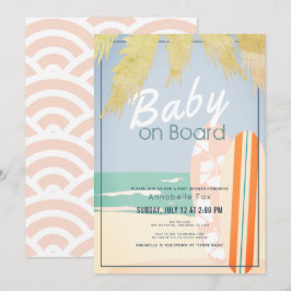 Baby aan boord Beach Surf Girl Baby shower Kaart