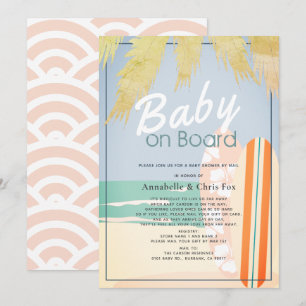 Baby aan boord Beach Surf Girl Baby shower per pos Kaart