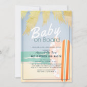 Baby aan boord Beach Surf Girl Drive-by Baby showe Kaart (Voorkant)