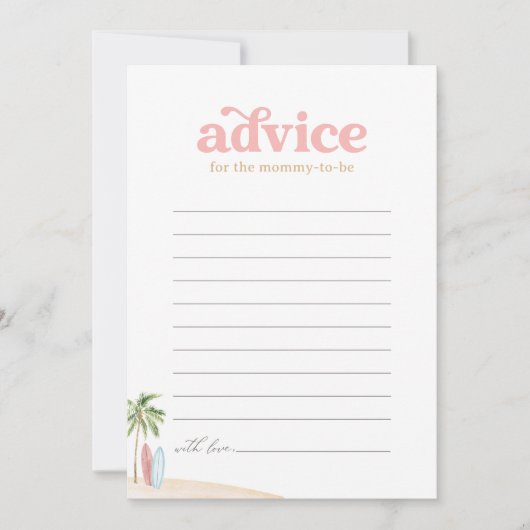 Baby aan boord Beach Surven Baby shower Advies Kaa Kaart (Voorkant)