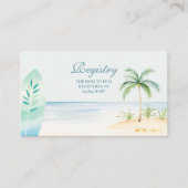 Baby aan boord Beach Surven Baby shower Registry Informatiekaartje (Voorkant)