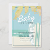 Baby aan boord Beach Surven Boy Baby shower Kaart (Voorkant)