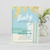 Baby aan boord Beach Surven Boy Baby shower Kaart (Staand voorkant)
