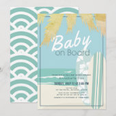Baby aan boord Beach Surven Boy Baby shower Kaart (Voorkant / Achterkant)