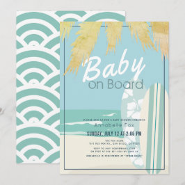 Baby aan boord Beach Surven Boy Baby shower Kaart