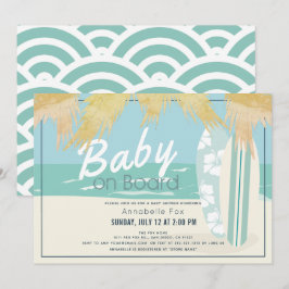 Baby aan boord Beach Surven Boy Baby shower Kaart