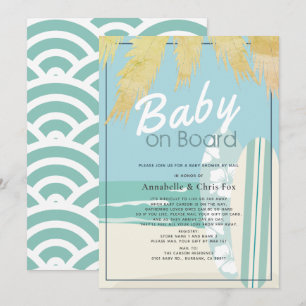 Baby aan boord Beach Surven Boy Baby shower per po Kaart
