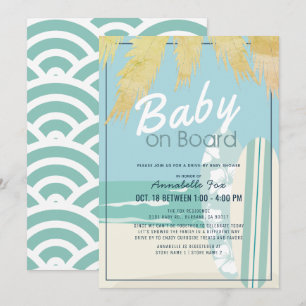Baby aan boord Beach Surven Boy Drive-by Baby show Kaart