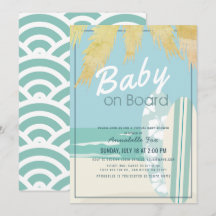 Baby aan boord Beach Surven Boy Virtual Baby showe