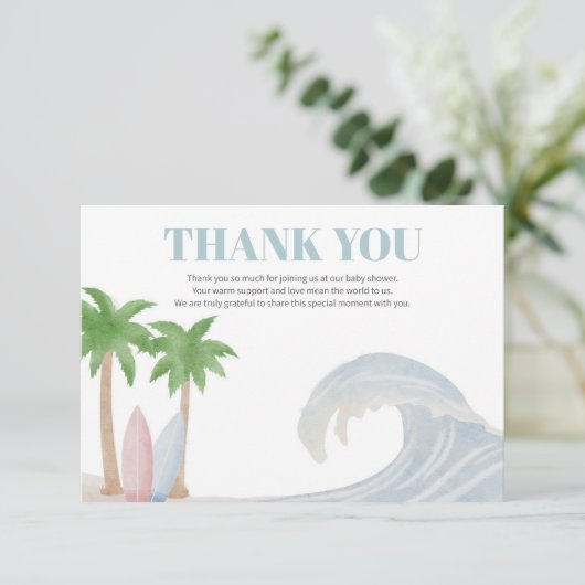 Baby aan boord bedankkaart (Staand voorkant)