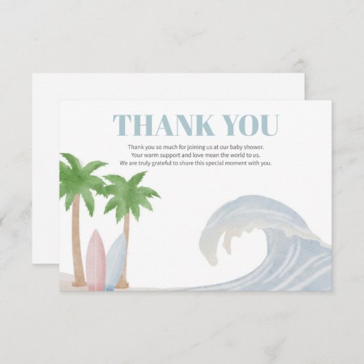 Baby aan boord bedankkaart (Voorkant / Achterkant)