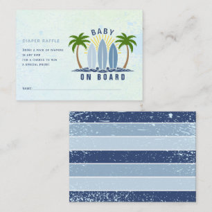 Baby aan boord blauw baby boy douche luier loterij informatiekaartje