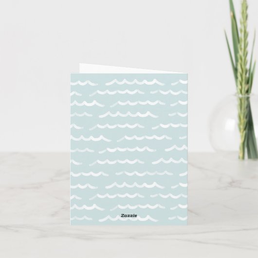 Baby aan boord Blauw SurfboardBaby shower Bedankkaart (Achterkant)