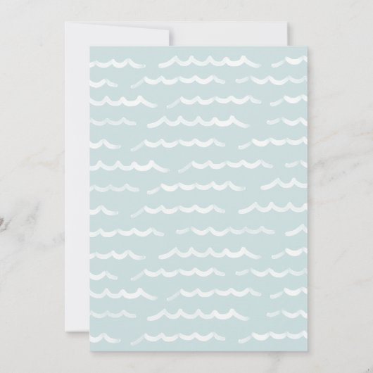 Baby aan boord Blauw SurfboardBaby shower Bedankkaart (Achterkant)