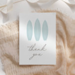 Baby aan boord Blauw SurfboardBaby shower Bedankkaart<br><div class="desc">Zeg vrienden en familie bedankt voor het bijwonen van je baby shower of het sturen van een cadeautje met deze dankjewel,  die voorzien is van surfplanken voor de waterverf in het blauw.</div>