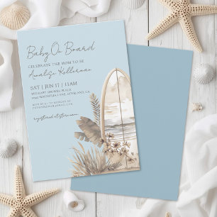 Baby aan Boord Blauwe Boho Strand Baby Borrel Kaart