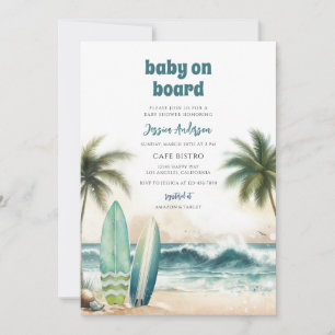 Baby Aan Boord Blauwe Golf Baby Shower Kaart