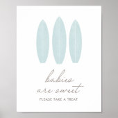 Baby aan boord Blauwe Surfboard Baby's zijn zoete  Poster (Voorkant)