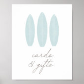 Baby aan boord Blauwe Surfboard Kaarten en cadeaub Poster (Voorkant)
