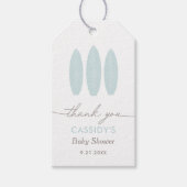 Baby aan boord Blauwe Surfplank Baby Shower Cadeaulabel (Voorkant)