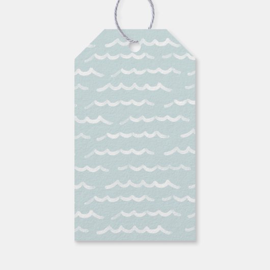 Baby aan boord Blauwe Surfplank Baby Shower Cadeaulabel (Achterkant)
