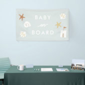 ‘Baby aan boord’ Blue Beach Pool Baby shower Spandoek (Beurs)