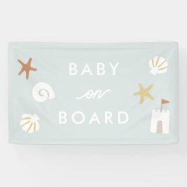 ‘Baby aan boord’ Blue Beach Pool Baby shower Spandoek