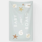 ‘Baby aan boord’ Blue Beach Pool Baby shower Spandoek (Verticaal)