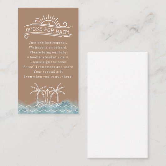 Baby Aan boord Boek Aanvraag Neutraal Baby shower Informatiekaartje (Voorkant / Achterkant)