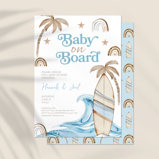 Baby aan boord Boy Boho Baby shower Uitnodiging